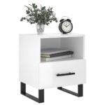 Tables de chevet 2 pcs blanc brillant 40x35x47,5 cm – Image 2