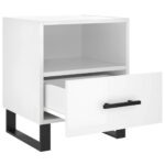 Tables de chevet 2 pcs blanc brillant 40x35x47,5 cm – Image 3