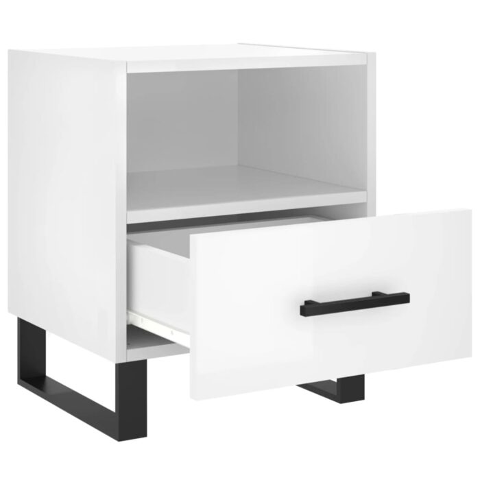 Tables de chevet 2 pcs blanc brillant 40x35x47,5 cm – Image 3