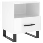 Tables de chevet 2 pcs blanc brillant 40x35x47,5 cm – Image 4