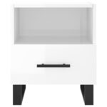 Tables de chevet 2 pcs blanc brillant 40x35x47,5 cm – Image 5