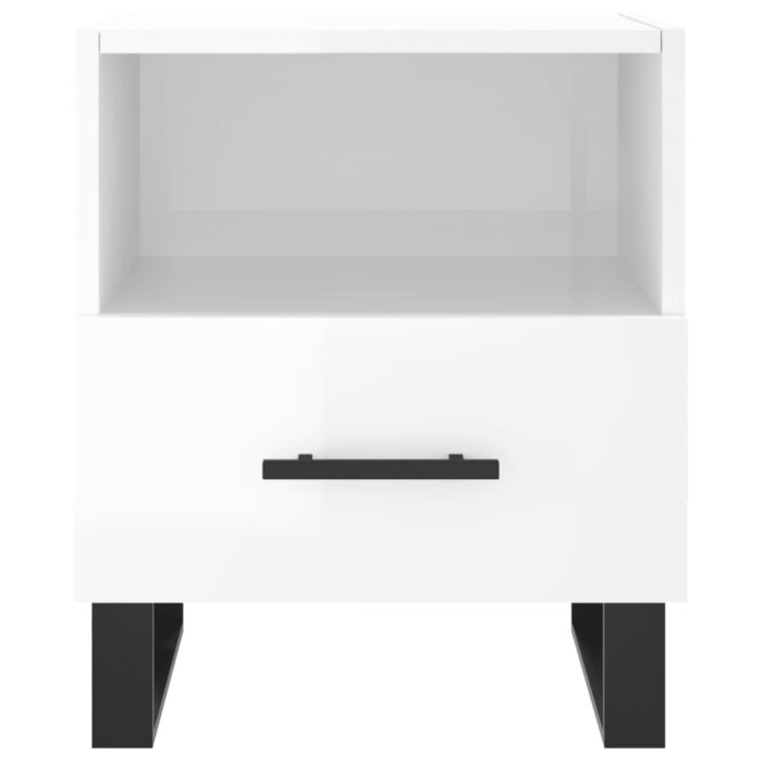 Tables de chevet 2 pcs blanc brillant 40x35x47,5 cm – Image 5