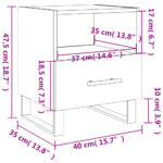 Tables de chevet 2pcs chêne fumé 40x35x47,5cm bois d’ingénierie – Image 11