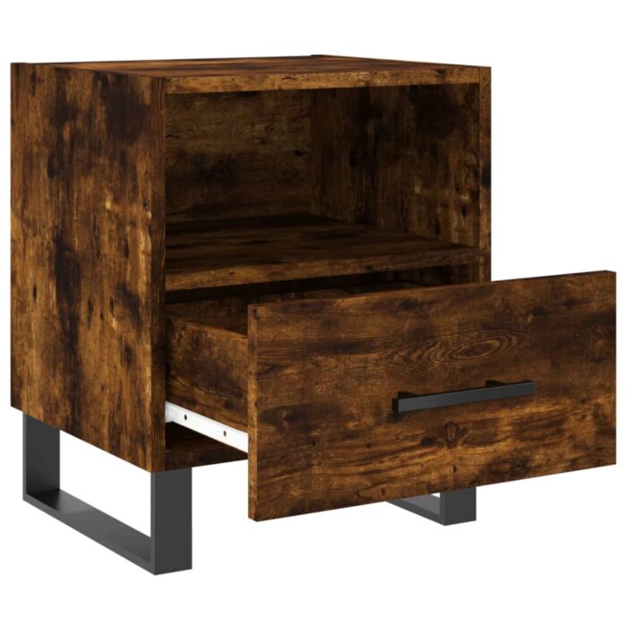 Tables de chevet 2pcs chêne fumé 40x35x47,5cm bois d’ingénierie – Image 3