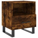 Tables de chevet 2pcs chêne fumé 40x35x47,5cm bois d’ingénierie – Image 4
