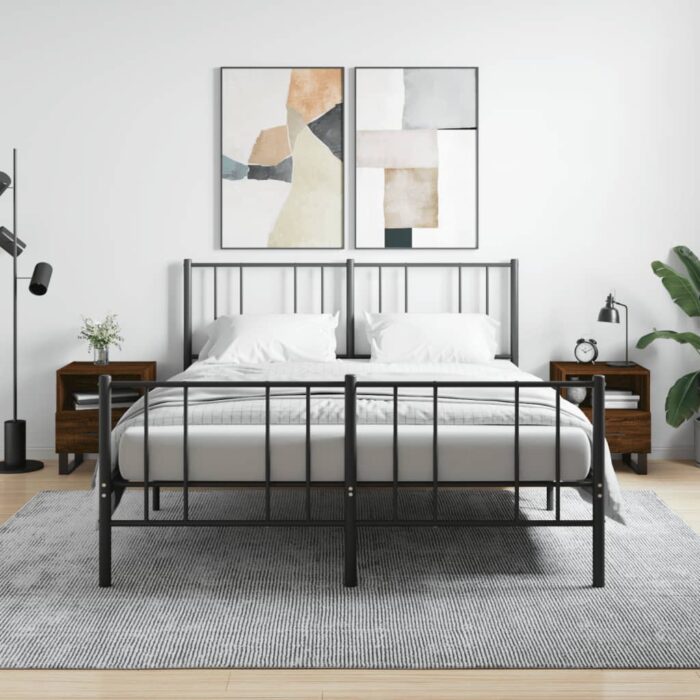 Tables de chevet 2 pcs chêne marron 40x35x47,5 cm – Image 1