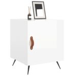 Tables de chevet 2 pcs blanc brillant 40x40x50 cm – Image 2