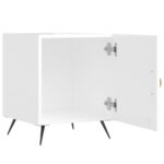 Tables de chevet 2 pcs blanc brillant 40x40x50 cm – Image 3