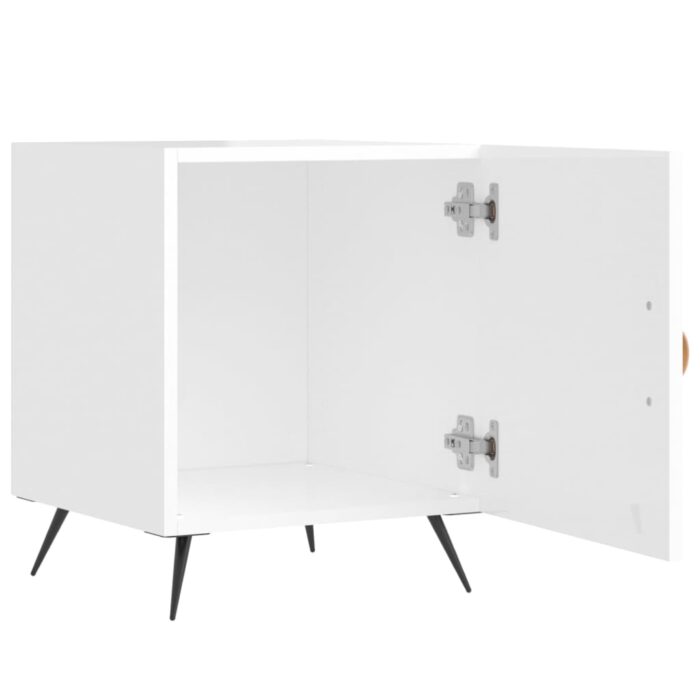 Tables de chevet 2 pcs blanc brillant 40x40x50 cm – Image 3