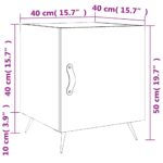 Table de chevet gris béton 40x40x50 cm bois d’ingénierie – Image 11