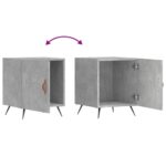 Table de chevet gris béton 40x40x50 cm bois d’ingénierie – Image 5