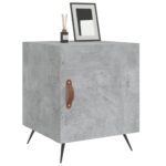 Table de chevet gris béton 40x40x50 cm bois d’ingénierie – Image 7