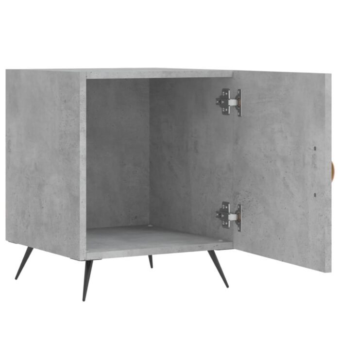 Tables de chevet 2 pcs gris béton 40x40x50 cm bois d’ingénierie – Image 3