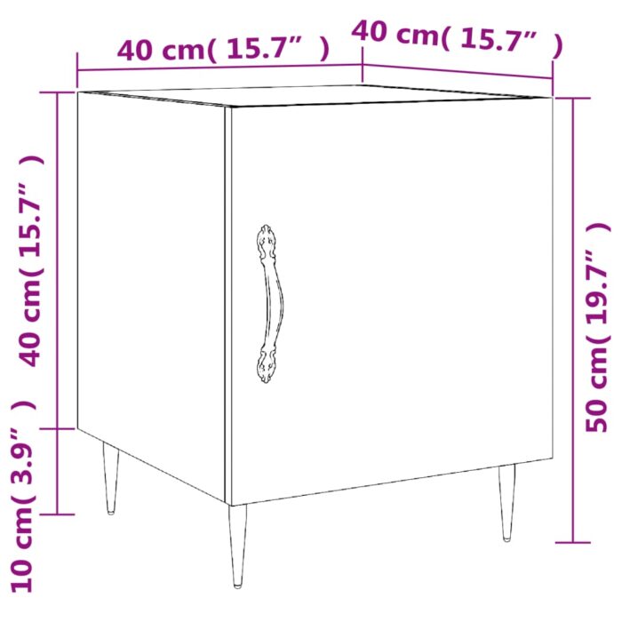 VXL8720845910969_g_en_hd_11.jpg Tables de chevet 2 pcs blanc 40x40x50 cm bois d’ingénierie – Image 11