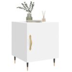 Tables de chevet 2 pcs blanc 40x40x50 cm bois d’ingénierie – Image 2