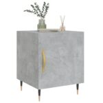 Tables de chevet 2 pcs gris béton 40x40x50 cm bois d’ingénierie – Image 2