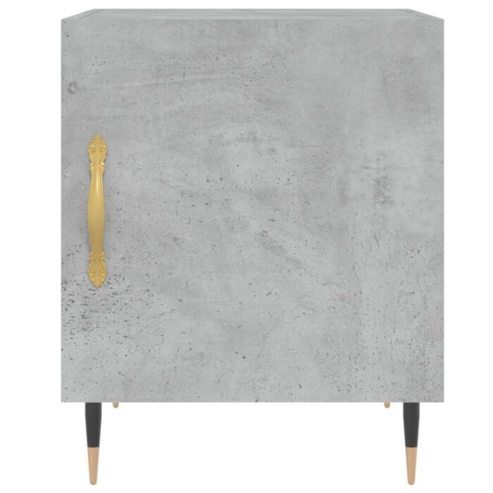 Tables de chevet 2 pcs gris béton 40x40x50 cm bois d’ingénierie – Image 3