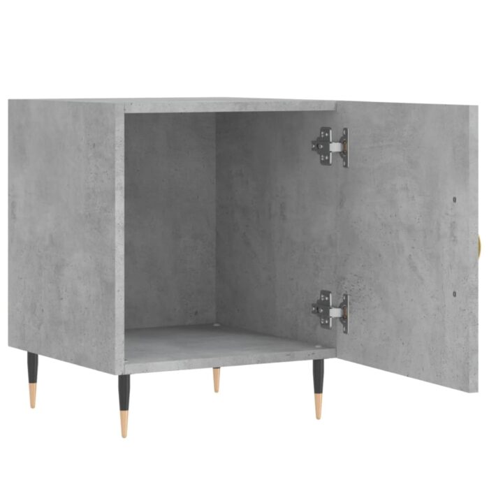 Tables de chevet 2 pcs gris béton 40x40x50 cm bois d’ingénierie – Image 5