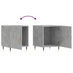 Tables de chevet 2 pcs gris béton 40x40x50 cm bois d’ingénierie – Image 6