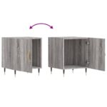 Table de chevet sonoma gris 40x40x50 cm bois d'ingénierie – Image 5