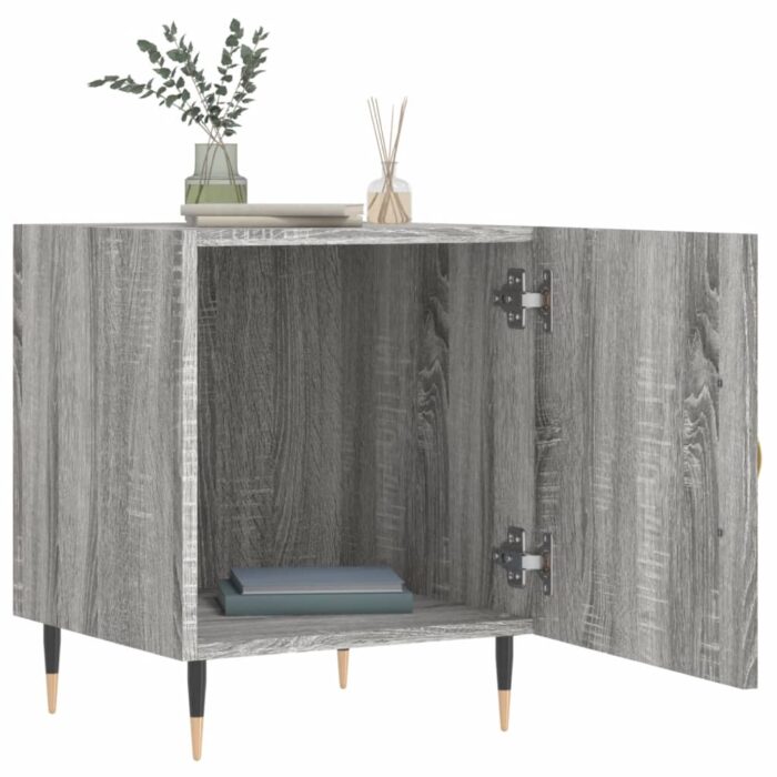 Table de chevet sonoma gris 40x40x50 cm bois d'ingénierie – Image 6