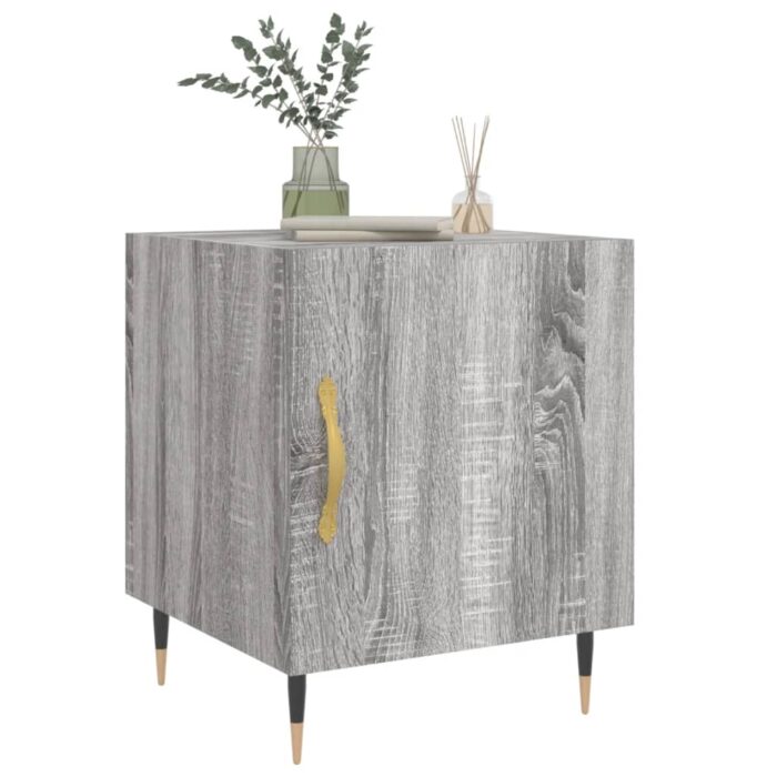Table de chevet sonoma gris 40x40x50 cm bois d'ingénierie – Image 7