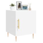 Table de chevet blanc 40x40x50 cm bois d’ingénierie – Image 2