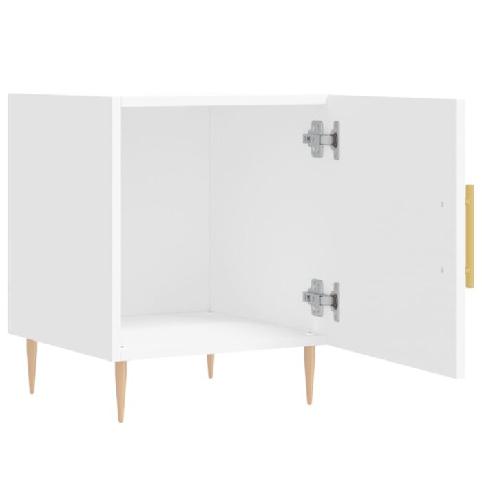 Table de chevet blanc 40x40x50 cm bois d’ingénierie – Image 3