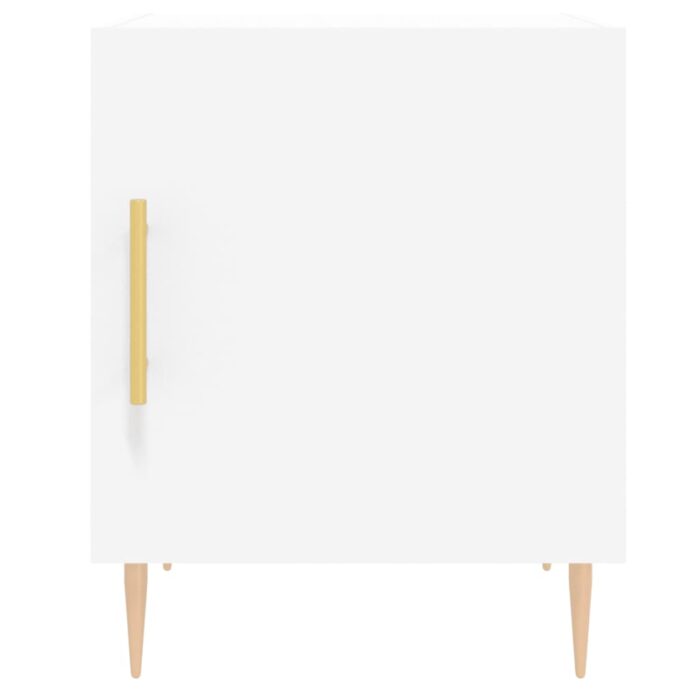 Table de chevet blanc 40x40x50 cm bois d’ingénierie – Image 4