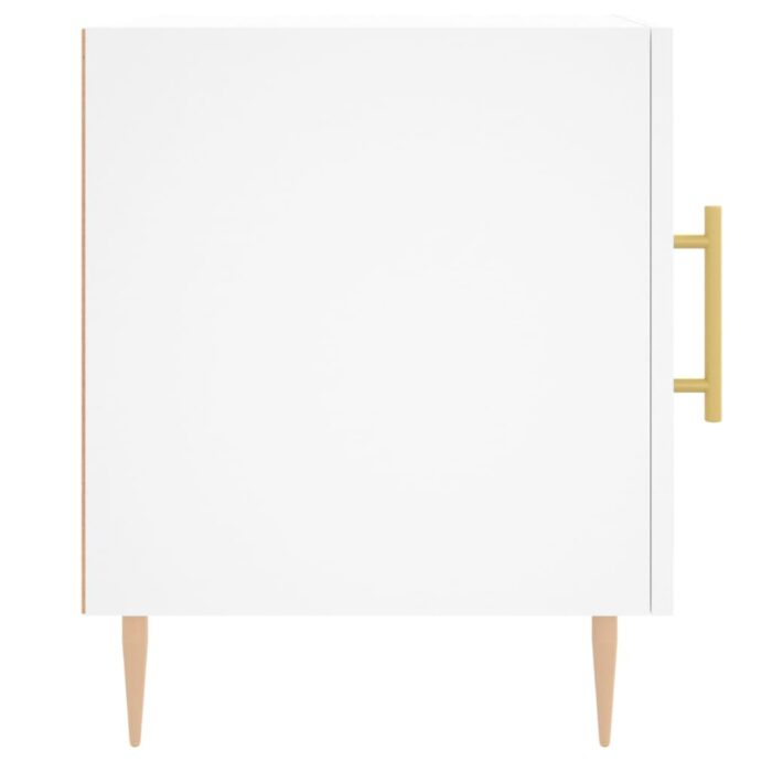 Table de chevet blanc 40x40x50 cm bois d’ingénierie – Image 5