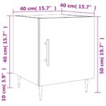 Tables de chevet 2 pcs gris béton 40x40x50 cm bois d’ingénierie – Image 12