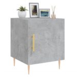 Tables de chevet 2 pcs gris béton 40x40x50 cm bois d’ingénierie – Image 2