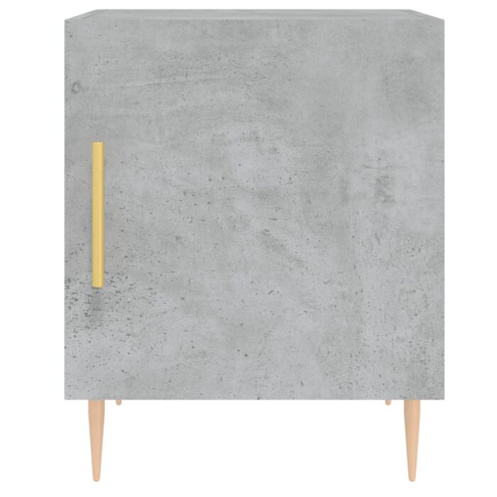 Tables de chevet 2 pcs gris béton 40x40x50 cm bois d’ingénierie – Image 4