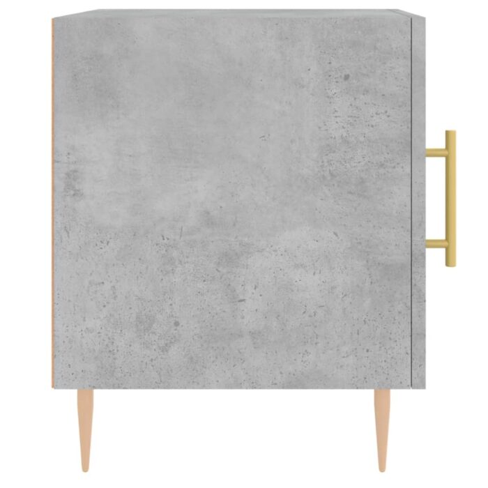 Tables de chevet 2 pcs gris béton 40x40x50 cm bois d’ingénierie – Image 5