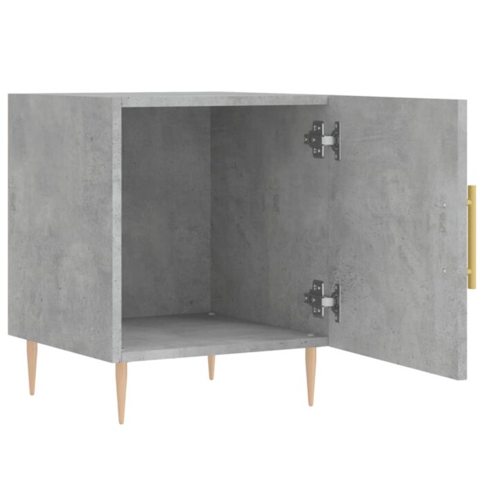 Tables de chevet 2 pcs gris béton 40x40x50 cm bois d’ingénierie – Image 6
