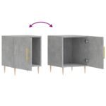 Tables de chevet 2 pcs gris béton 40x40x50 cm bois d’ingénierie – Image 7