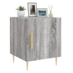 Table de chevet sonoma gris 40x40x50 cm bois d'ingénierie – Image 2