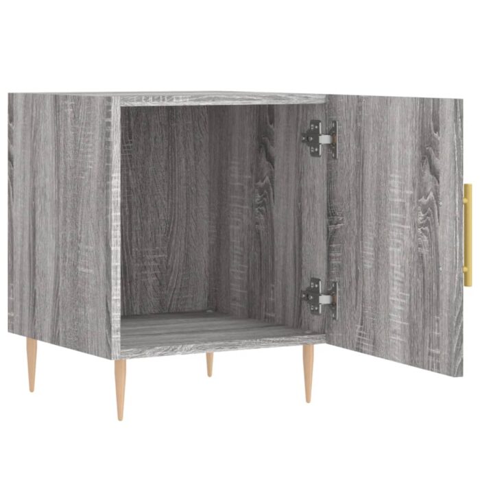 Table de chevet sonoma gris 40x40x50 cm bois d'ingénierie – Image 3