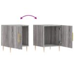 Table de chevet sonoma gris 40x40x50 cm bois d'ingénierie – Image 7