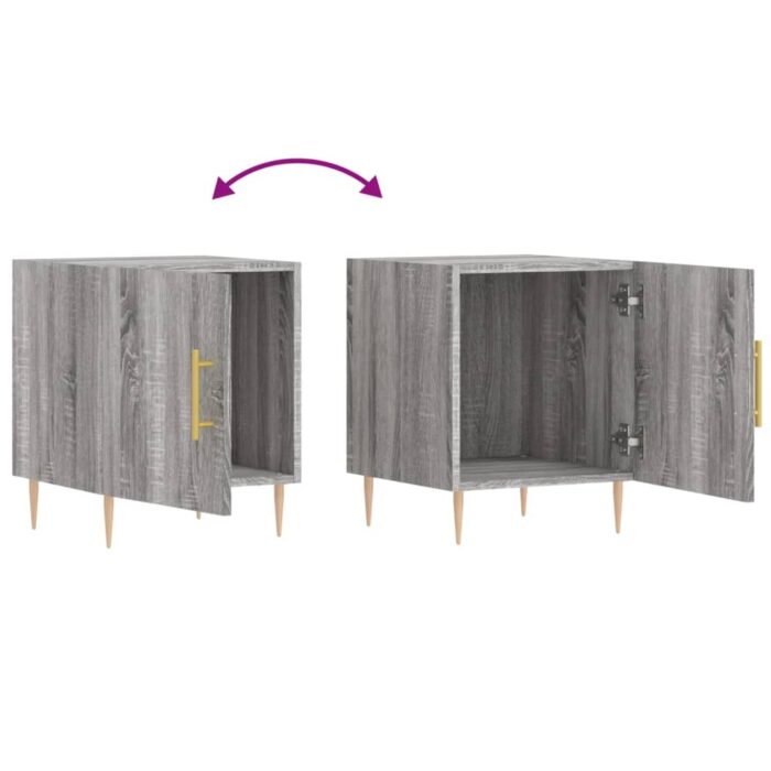 Table de chevet sonoma gris 40x40x50 cm bois d'ingénierie – Image 7