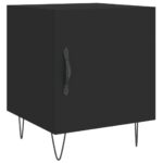 Tables de chevet 2 pcs noir 40x40x50 cm bois d’ingénierie – Image 3
