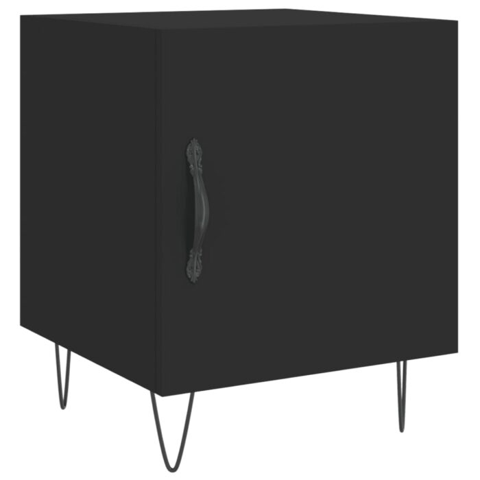 Tables de chevet 2 pcs noir 40x40x50 cm bois d’ingénierie – Image 3