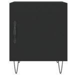 Tables de chevet 2 pcs noir 40x40x50 cm bois d’ingénierie – Image 4