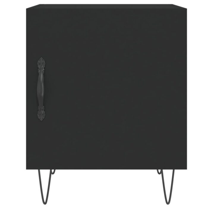 Tables de chevet 2 pcs noir 40x40x50 cm bois d’ingénierie – Image 4