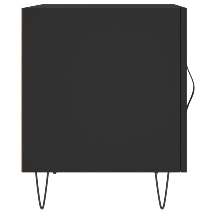 Tables de chevet 2 pcs noir 40x40x50 cm bois d’ingénierie – Image 5