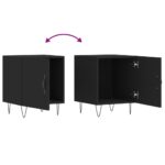 Tables de chevet 2 pcs noir 40x40x50 cm bois d’ingénierie – Image 7