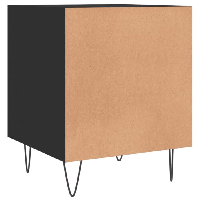 Tables de chevet 2 pcs noir 40x40x50 cm bois d’ingénierie – Image 8