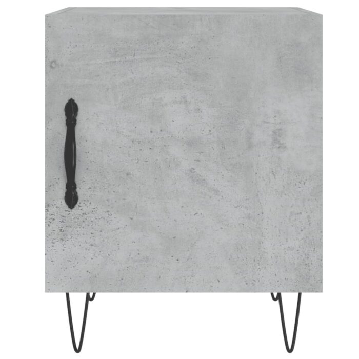 Tables de chevet 2 pcs gris béton 40x40x50 cm bois d’ingénierie – Image 4