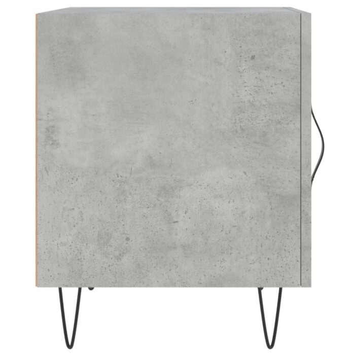Tables de chevet 2 pcs gris béton 40x40x50 cm bois d’ingénierie – Image 5