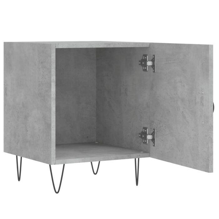 Tables de chevet 2 pcs gris béton 40x40x50 cm bois d’ingénierie – Image 6